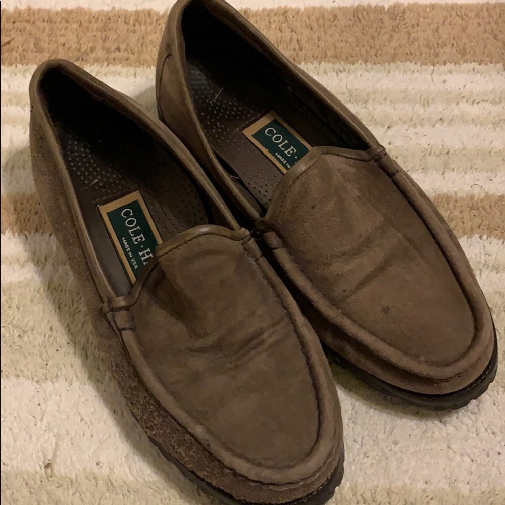 Cole Hann Brown suede loafers